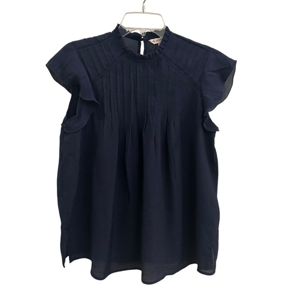 Navy Ruffle Sleeve Women's Top by Nanette Lepore - Picture 1 of 5